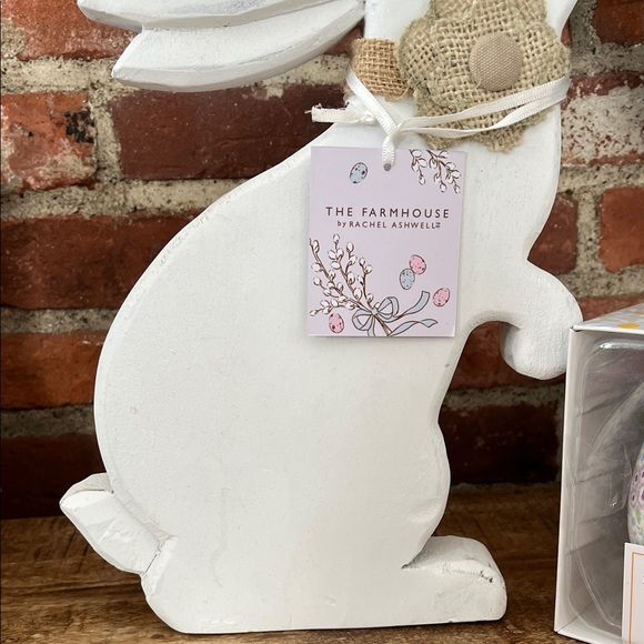 White Bunny Figurine with Floral Accent - Picture 4 of 14